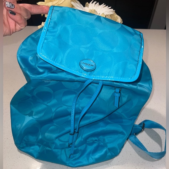 Coach Bags Coach Getaway Signature Packable Backpack F378 Rare Tiffany Blue Color Poshmark